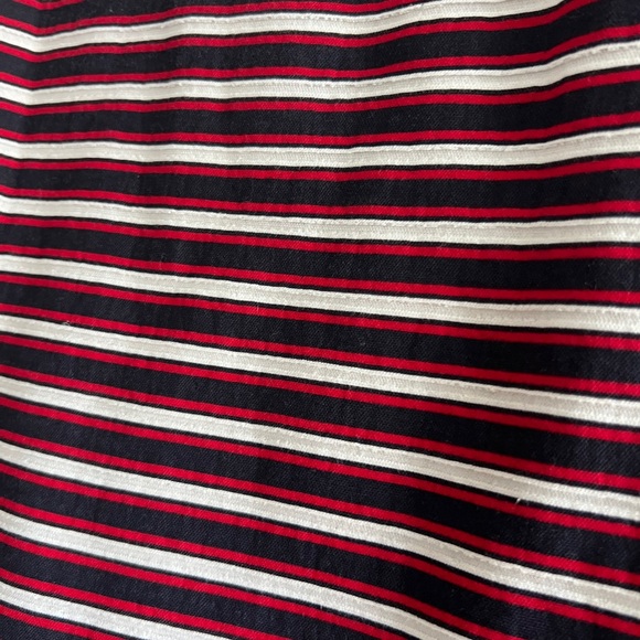 MSGM Milan red white & blue striped dress with ruffle short sleeves & pockets - Picture 5 of 16